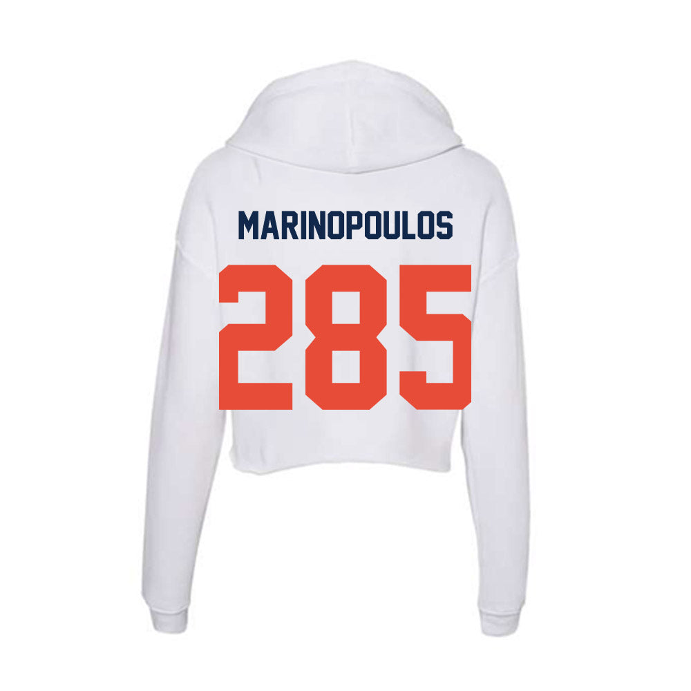 Illinois - NCAA Wrestling : Peter Marinopoulos - Women's Crop Fleece Hoodie-1