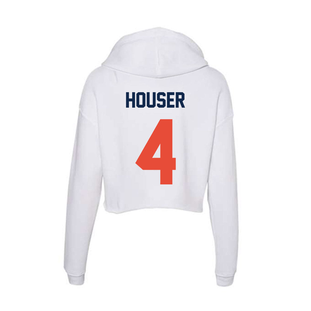 Illinois - NCAA Football : Katin Houser - Women's Crop Fleece Hooded Sweatshirt-1