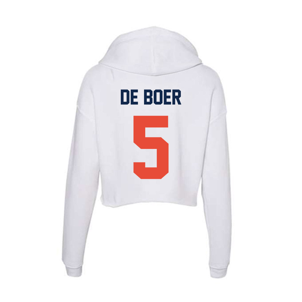 Illinois - NCAA Women's Volleyball : Taylor De Boer - Women's Crop Fleece Hoodie-1