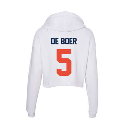 Illinois - NCAA Women's Volleyball : Taylor De Boer - Women's Crop Fleece Hoodie-1
