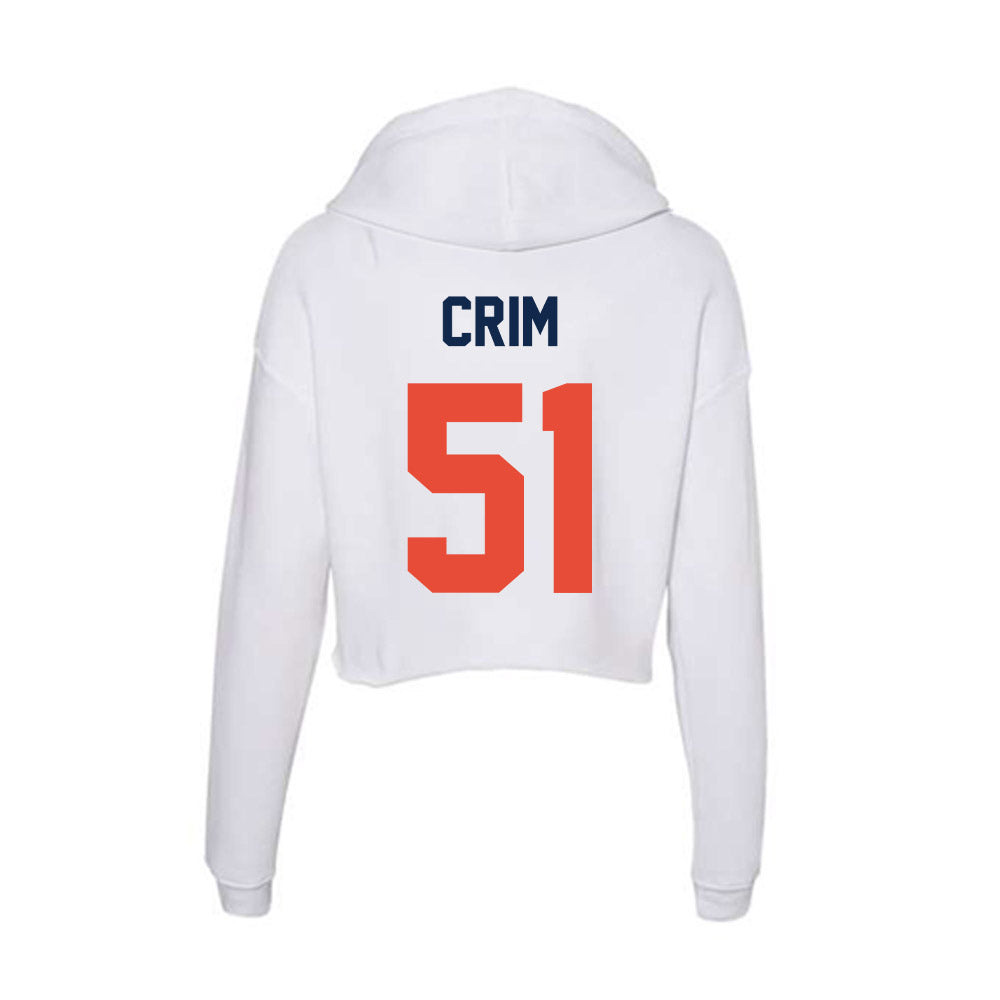 Illinois - NCAA Football : Parker Crim - Women's Crop Fleece Hoodie-1