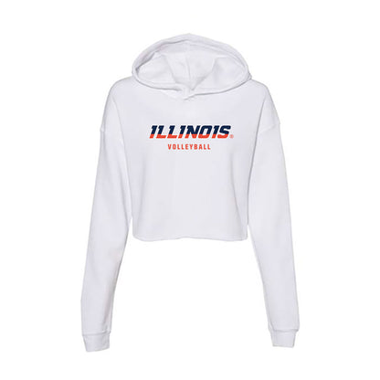 Illinois - NCAA Women's Volleyball : Kristina Starostenko - Women's Crop Fleece Hooded Sweatshirt-0