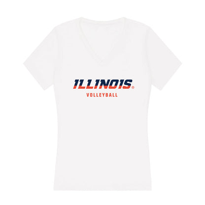 Illinois - NCAA Women's Volleyball : Devin Dzienny - Women's V-Neck T-Shirt-0