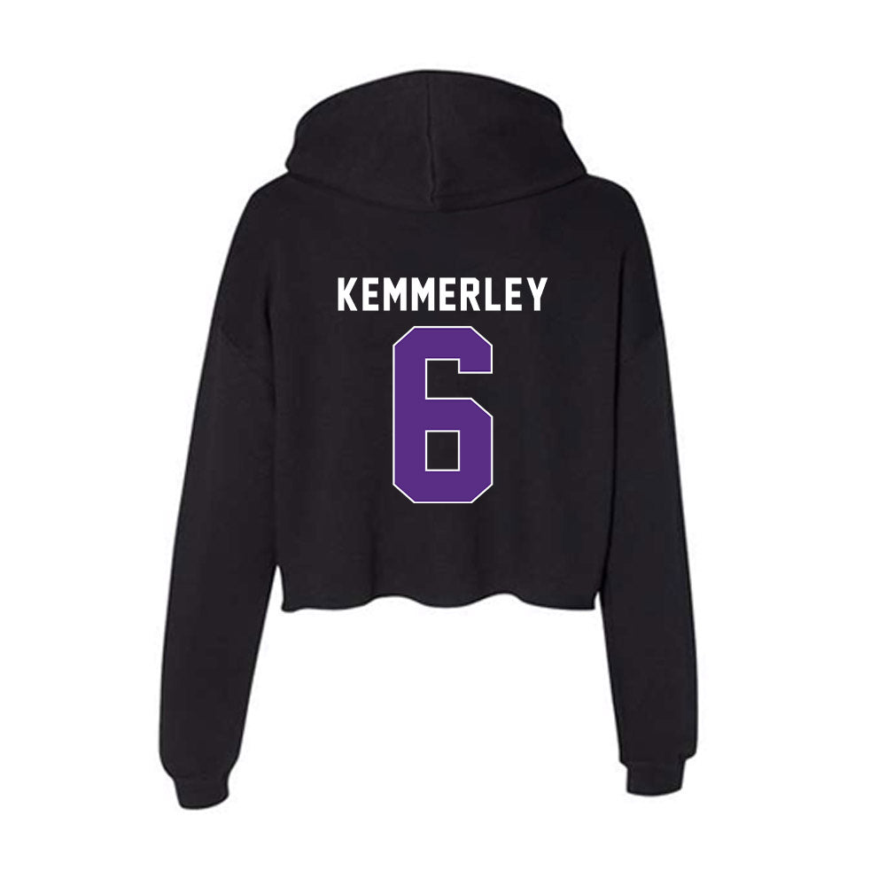 Northwestern - NCAA Women's Soccer : Keira Kemmerley - Women's Crop Fleece Hooded Sweatshirt-1