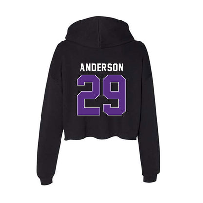Northwestern - NCAA Women's Soccer : Gabby Anderson - Women's Crop Fleece Hooded Sweatshirt-1