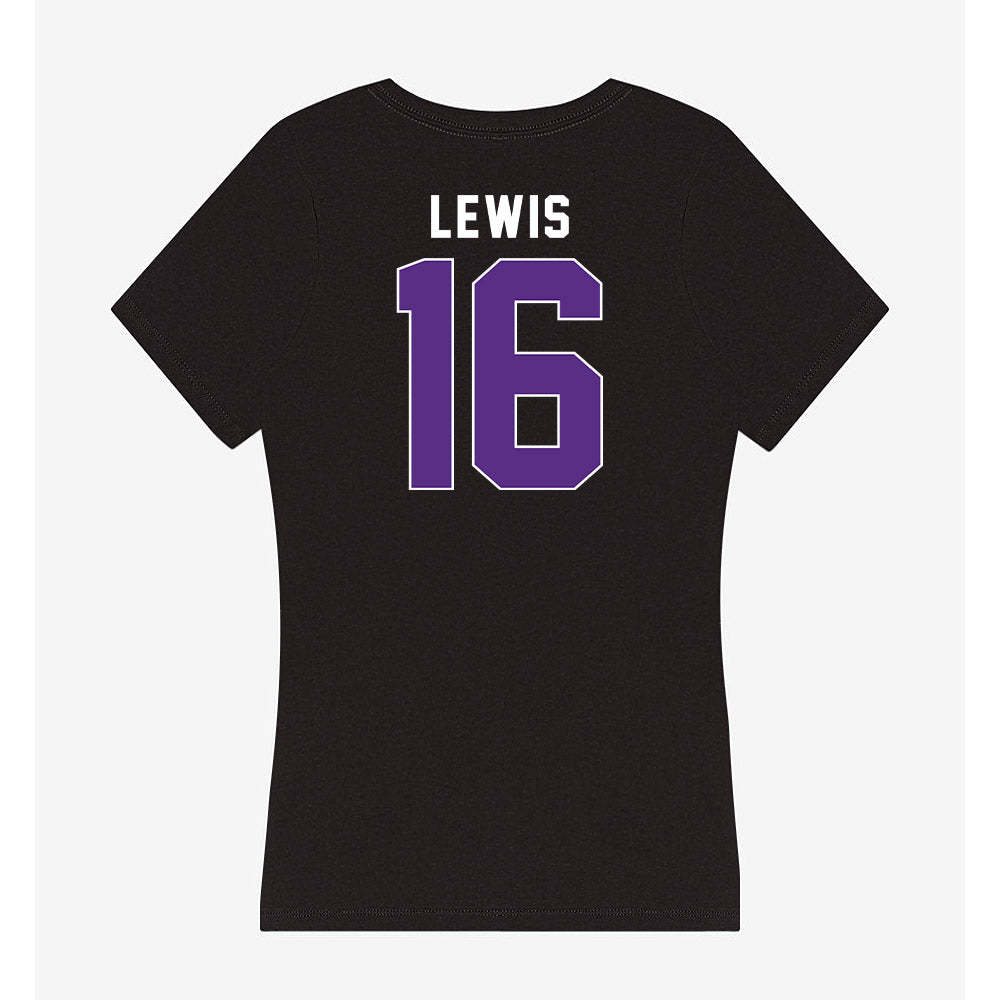 Northwestern - NCAA Football : J.J. Lewis - Women's V-Neck T-Shirt-1