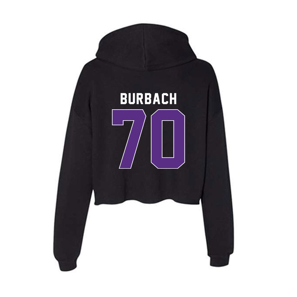 Northwestern - NCAA Football : Leighton Burbach - Women's Crop Fleece Hooded Sweatshirt-1