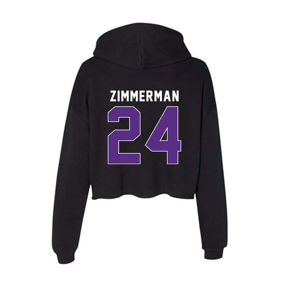 Northwestern - NCAA Women's Soccer : Gwen Zimmerman - Women's Crop Fleece Hooded Sweatshirt-1