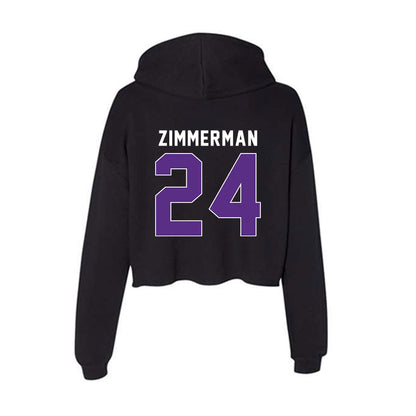 Northwestern - NCAA Women's Soccer : Gwen Zimmerman - Women's Crop Fleece Hooded Sweatshirt-1