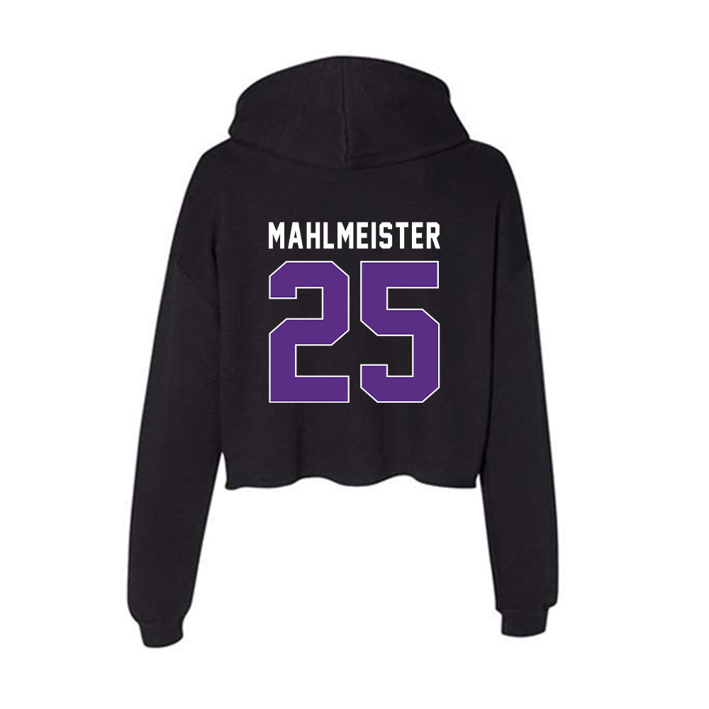 Northwestern - NCAA Men's Soccer : Seth Mahlmeister - Women's Crop Fleece Hooded Sweatshirt-1