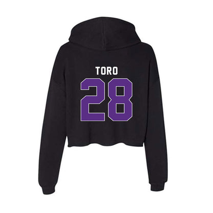 Northwestern - NCAA Men's Soccer : Luca Toro - Women's Crop Fleece Hooded Sweatshirt-1