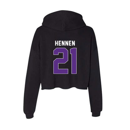 Northwestern - NCAA Women's Soccer : Kate Hennen - Women's Crop Fleece Hoodie-1