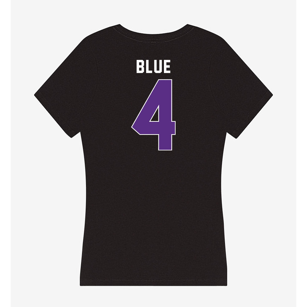 Northwestern - NCAA Women's Basketball : Lexi Blue - Women's V-Neck T-Shirt-1