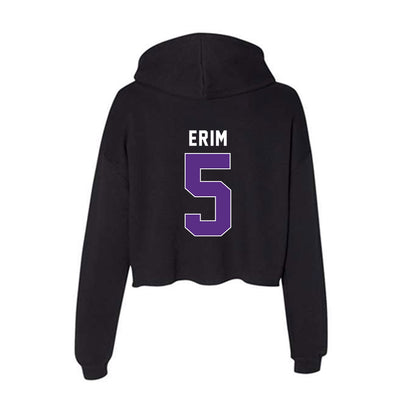 Northwestern - NCAA Women's Soccer : Quinn Erim - Women's Crop Fleece Hooded Sweatshirt-1