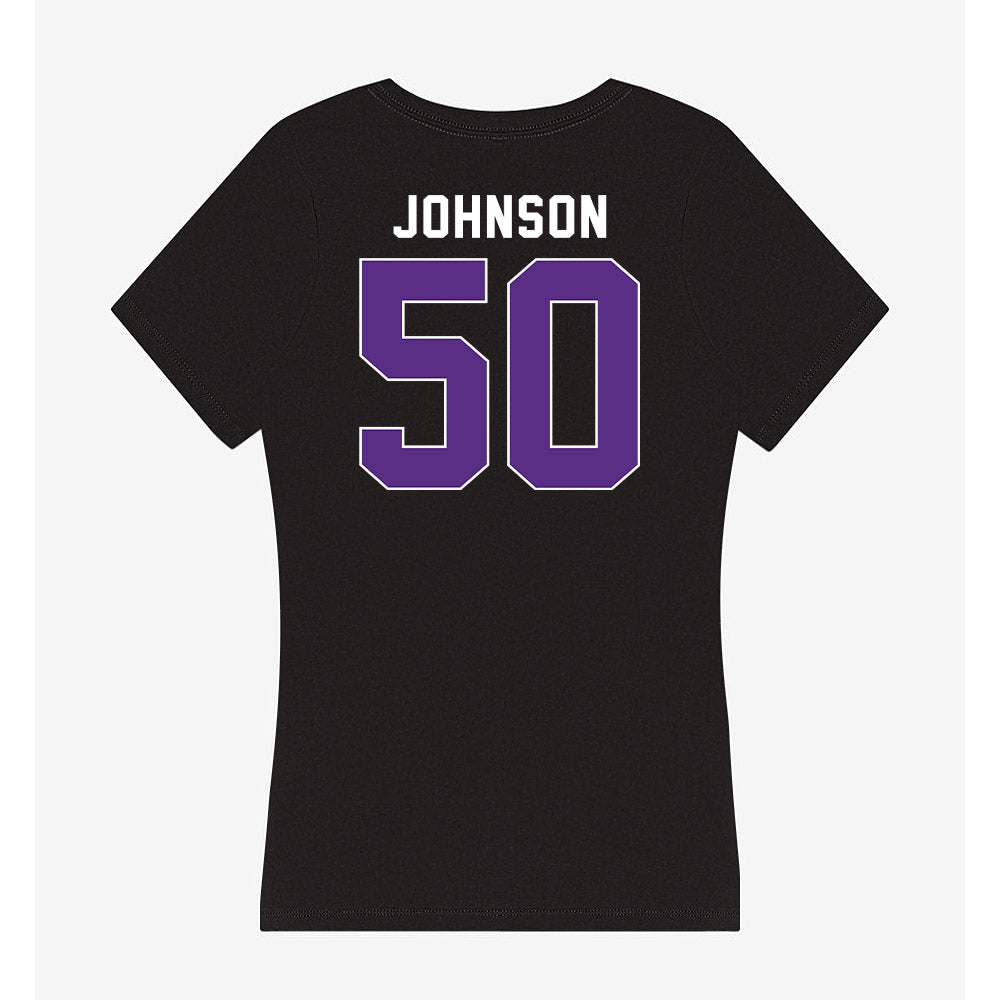 Northwestern - NCAA Football : Qayvier Johnson - Women's V-Neck T-Shirt-1