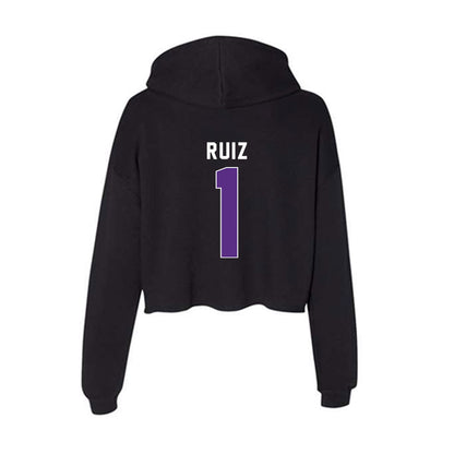 Northwestern - NCAA Baseball : Noah Ruiz - Women's Crop Fleece Hoodie-1