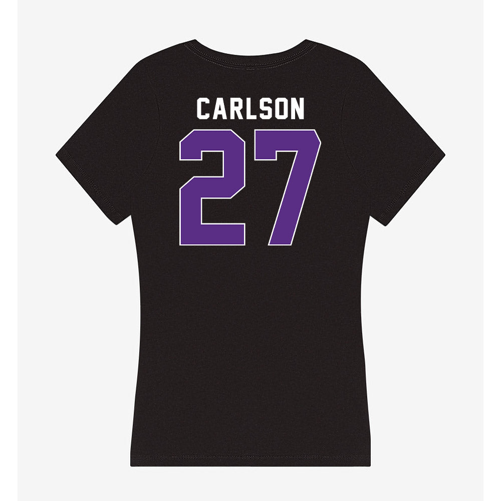 Northwestern - NCAA Baseball : Zach Carlson - Women's V-Neck T-Shirt-1