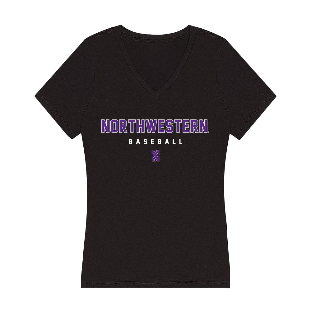 Northwestern - NCAA Baseball : Charlie Caruso - Women's V-Neck T-Shirt-0