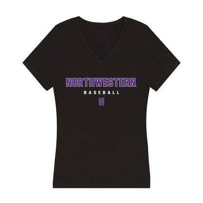 Northwestern - NCAA Baseball : Charlie Caruso - Women's V-Neck T-Shirt-0