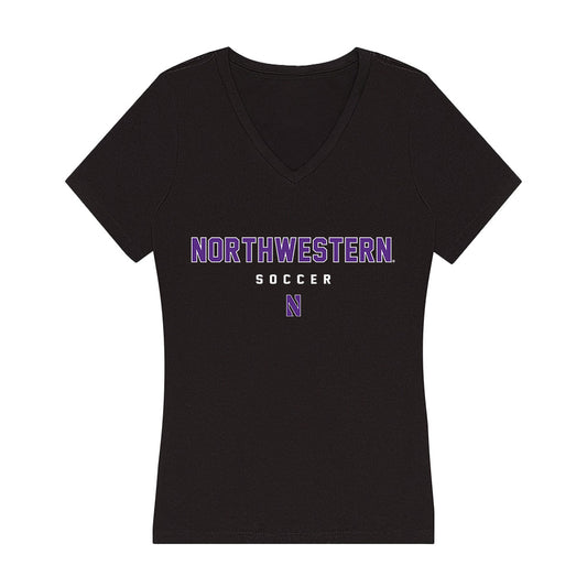 Northwestern - NCAA Women's Soccer : Maddie Finnerty - Women's V-Neck T-Shirt-0