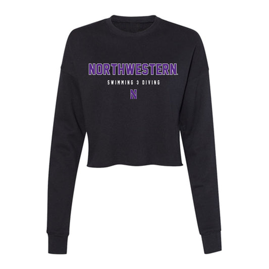 Northwestern - NCAA Women's Swimming & Diving : Flawia Kamzol - Women's Cropped Crew Fleece-0