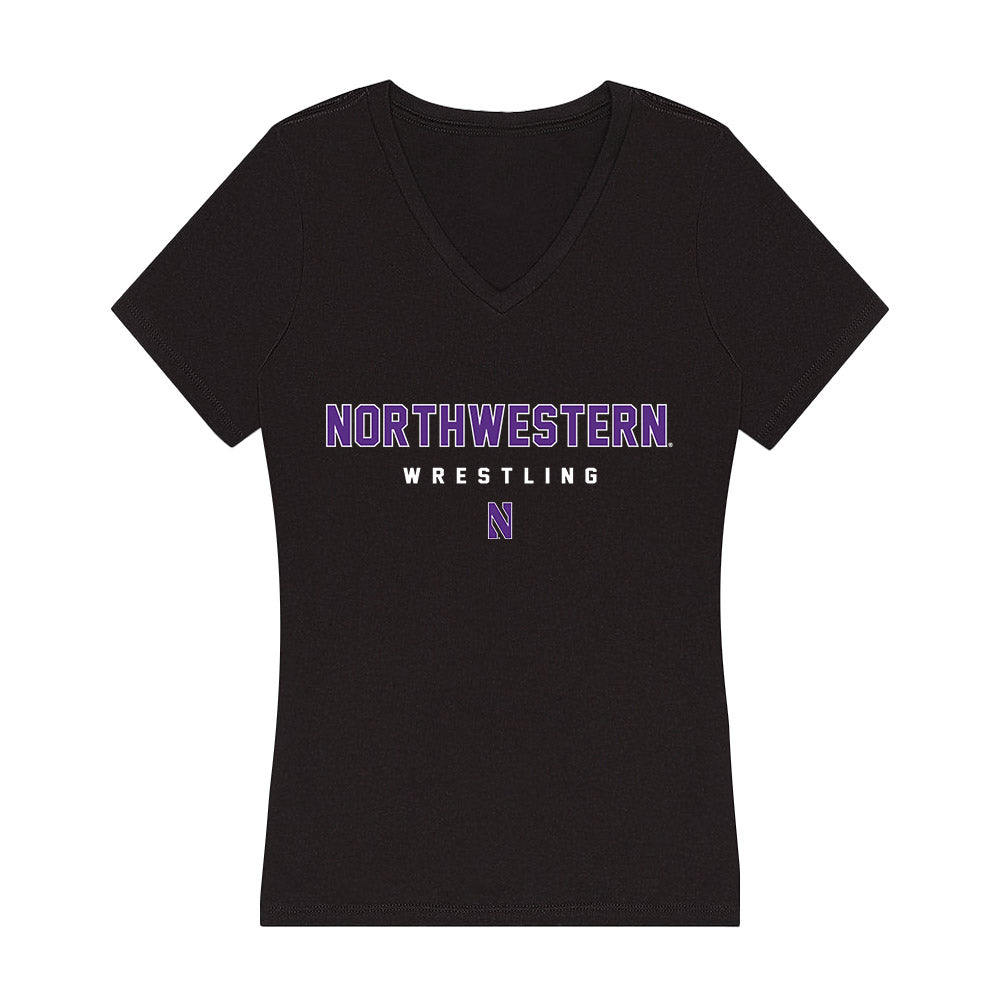 Northwestern - NCAA Wrestling : Dedrick Navarro - Women's V-Neck T-Shirt-0