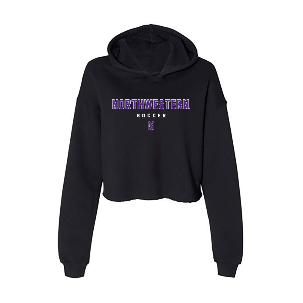 Northwestern - NCAA Women's Soccer : Gwen Zimmerman - Women's Crop Fleece Hooded Sweatshirt-0