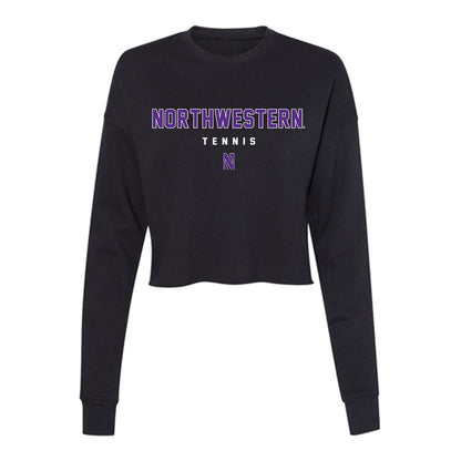 Northwestern - NCAA Men's Tennis : Lucas Coriaty - Women's Cropped Crew Fleece-0