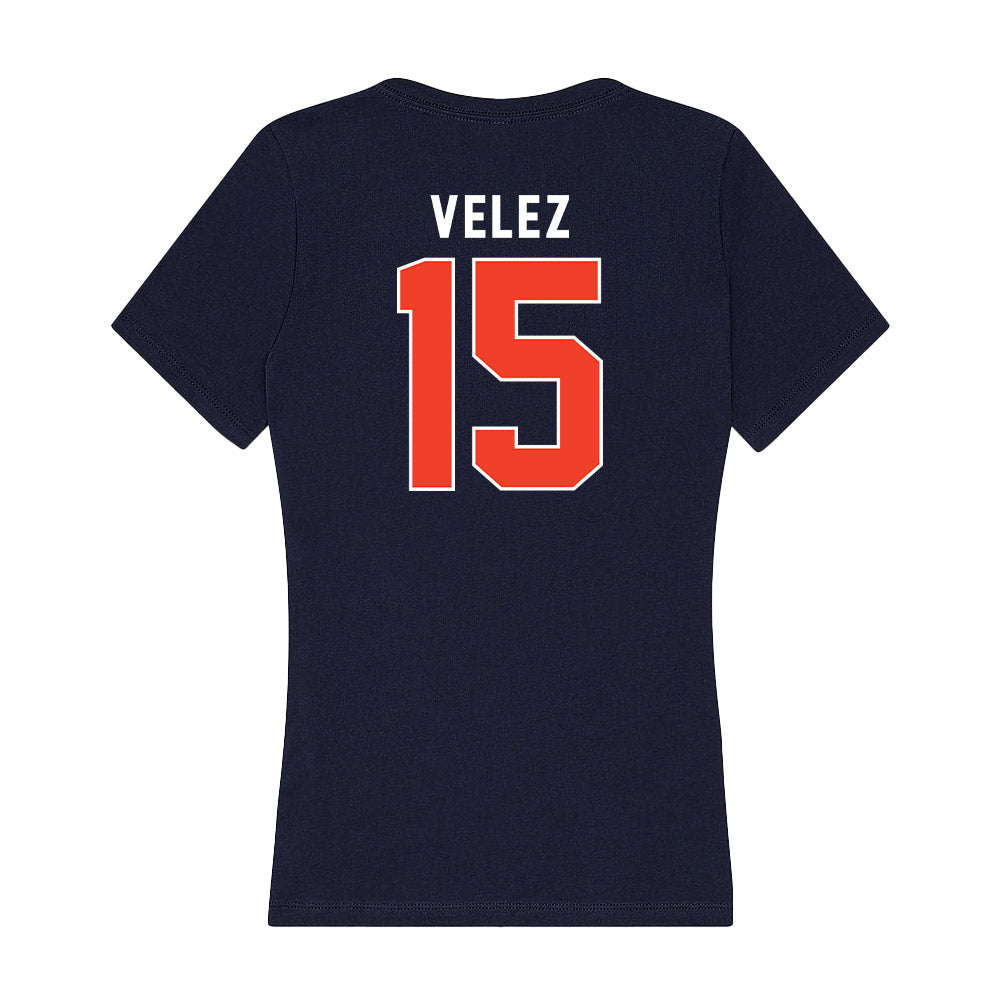 Syracuse - NCAA Women's Basketball : Angelica Velez - Women's V-Neck T-Shirt-1