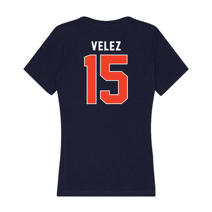 Syracuse - NCAA Women's Basketball : Angelica Velez - Women's V-Neck T-Shirt-1