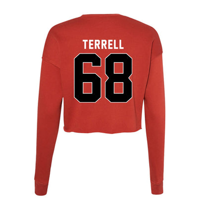 Houston - NCAA Football : Sean Terrell - Women's Cropped Crew Fleece-1
