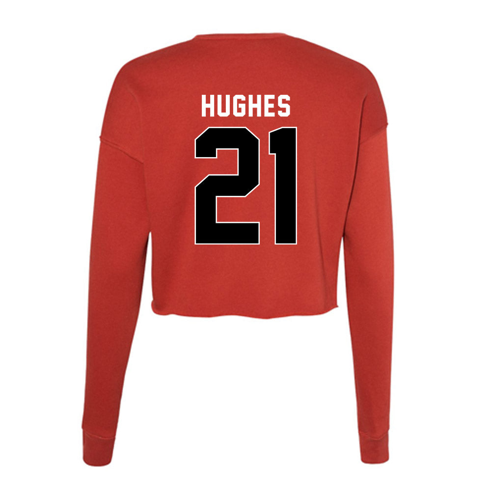 Houston - NCAA Football : Makhi Hughes - Women's Cropped Crew Fleece-1