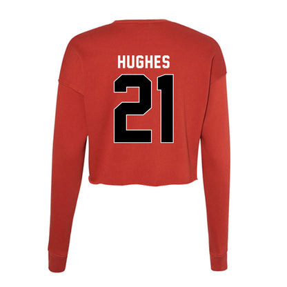 Houston - NCAA Football : Makhi Hughes - Women's Cropped Crew Fleece-1