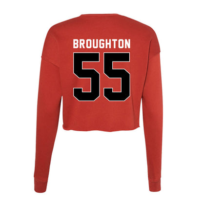 Houston - NCAA Football : Isaiah Broughton - Women's Cropped Crew Fleece-1