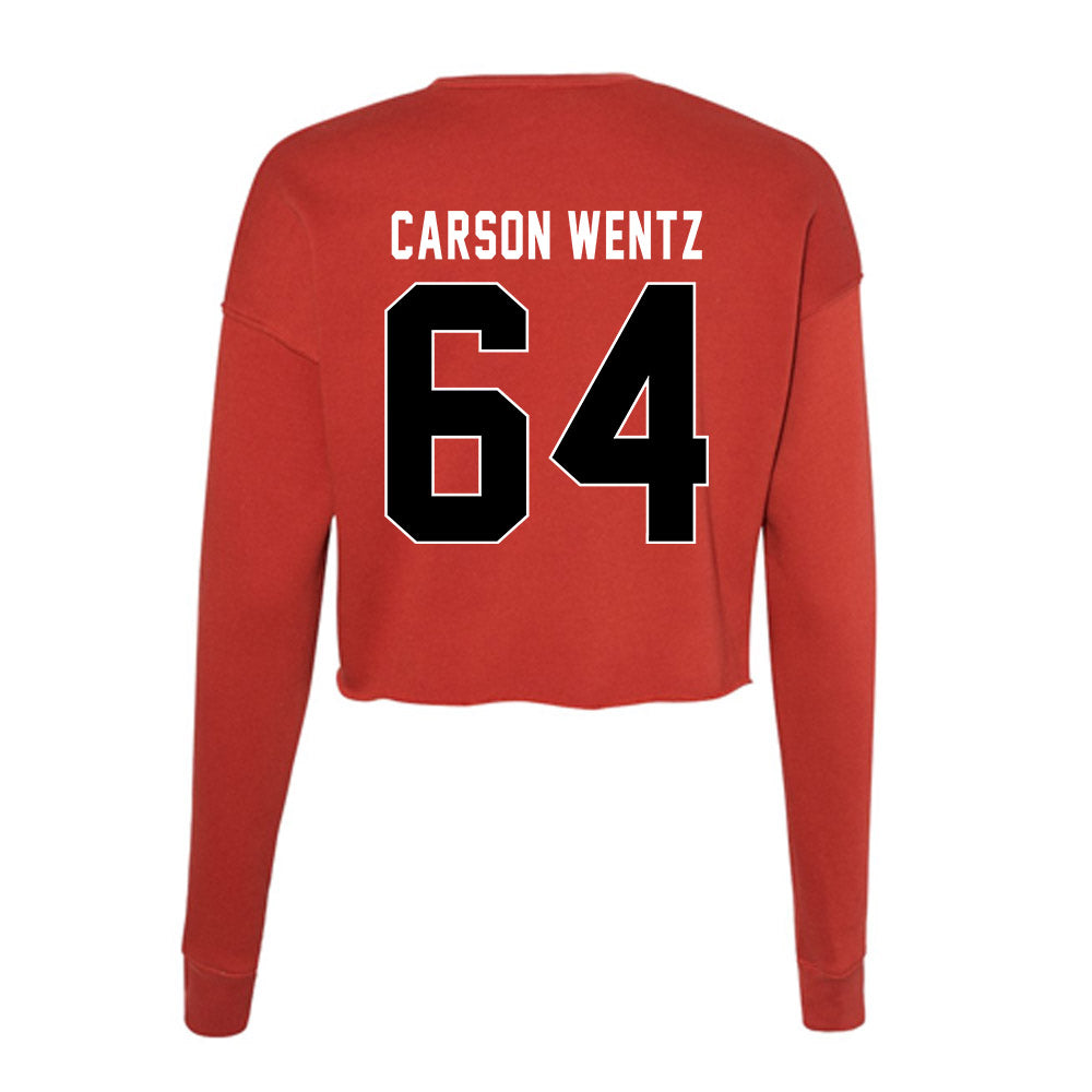 Houston - NCAA Football : Jackson Carson Wentz - Women's Cropped Crew Fleece-1