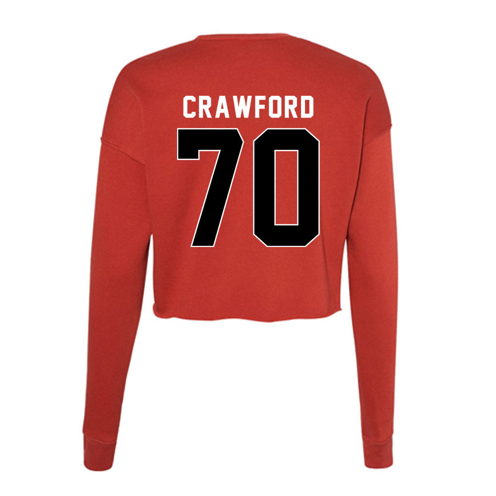 Houston - NCAA Football : Larry Crawford - Women's Cropped Crew Fleece-1