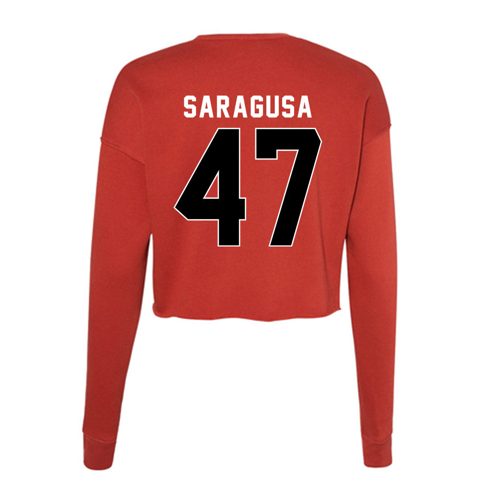 Houston - NCAA Football : Anthony Saragusa - Women's Cropped Crew Fleece-1