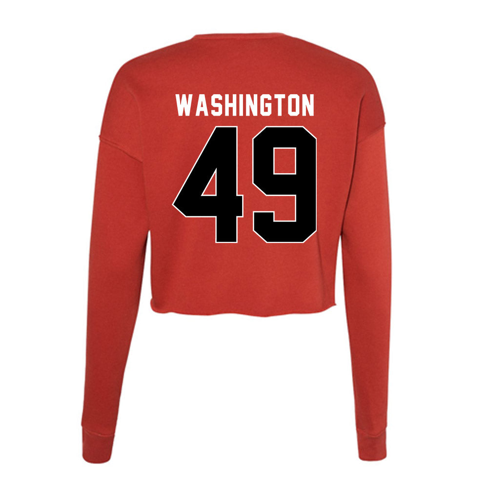 Houston - NCAA Football : Darius Washington - Women's Cropped Crew Fleece-1