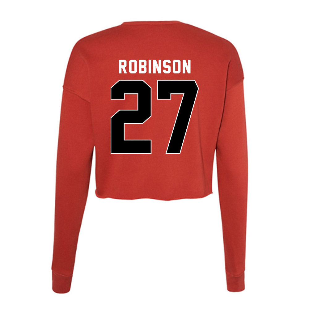 Houston - NCAA Football : Braeden Robinson - Women's Cropped Crew Fleece-1