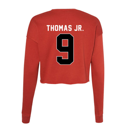 Houston - NCAA Men's Basketball : Dedan Thomas Jr. - Women's Cropped Crew Fleece-1