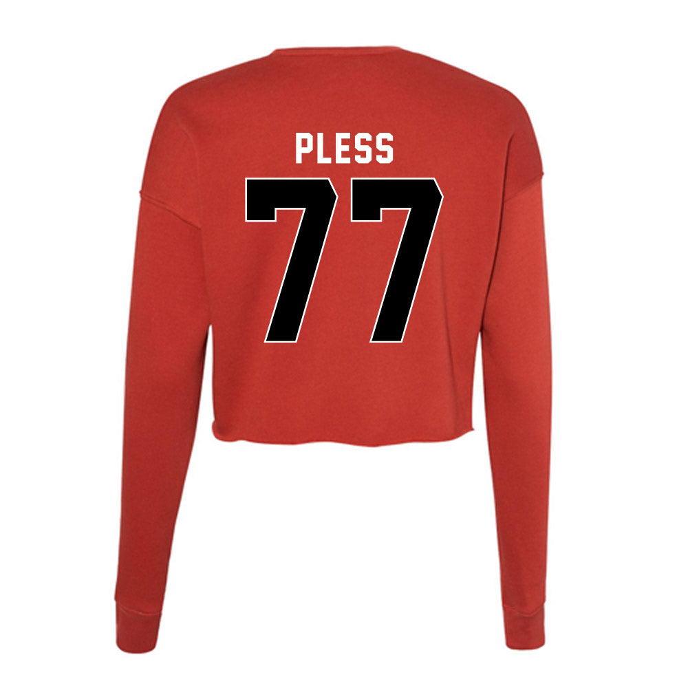 Houston - NCAA Football : Troy Pless - Women's Cropped Crew Fleece-1