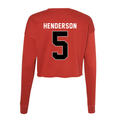 Houston - NCAA Football : Keisean Henderson - Women's Cropped Crew Fleece-1