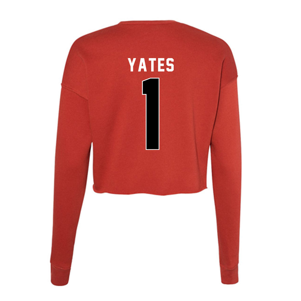 Houston - NCAA Football : Jaden Yates - Women's Cropped Crew Fleece-1