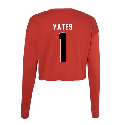 Houston - NCAA Football : Jaden Yates - Women's Cropped Crew Fleece-1