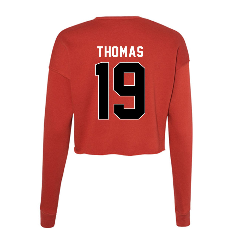Houston - NCAA Football : Kaleb Thomas - Women's Cropped Crew Fleece-1