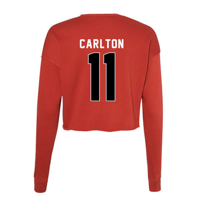 Houston - NCAA Women's Basketball : Justice Carlton - Women's Cropped Crew Fleece-1