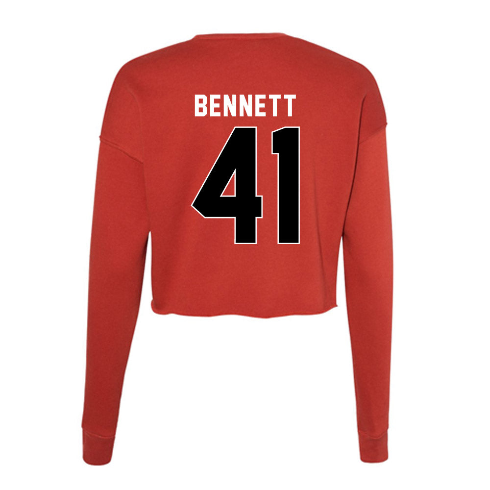 Houston - NCAA Football : Thompson Bennett - Women's Cropped Crew Fleece-1