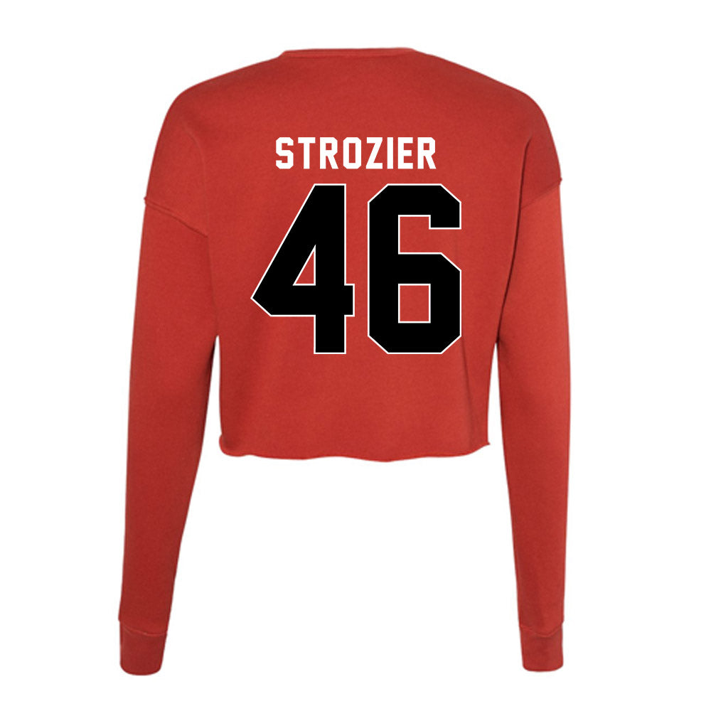Houston - NCAA Football : Jeffrey Strozier - Women's Cropped Crew Fleece-1