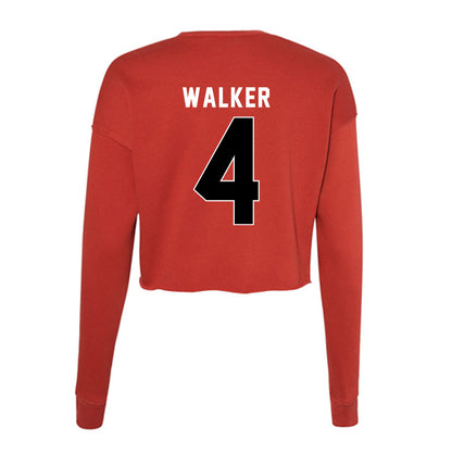 Houston - NCAA Football : Trent Walker - Women's Cropped Crew Fleece-1
