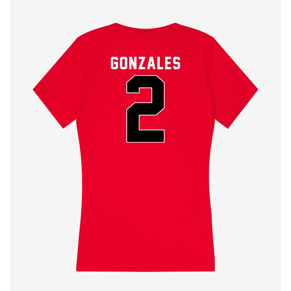 Houston - NCAA Women's Soccer : Laney Gonzales - Women's V-Neck T-Shirt-1
